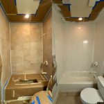 Before and after tile refinishing